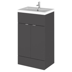 Fusion 500mm Vanity Unit and Basin with 1 Tap Hole - Gloss Grey