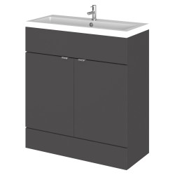 Fusion 800mm Vanity Unit and Basin with 1 Tap Hole - Gloss Grey