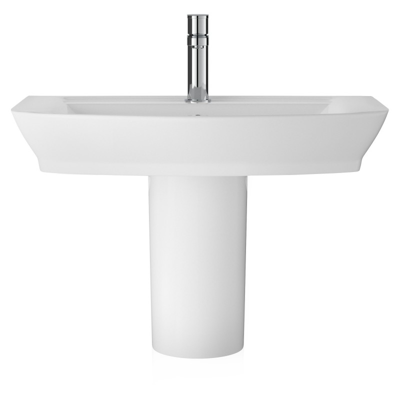 Maya 650mm Basin with 1 Tap Hole and Semi Pedestal Maya 650mm Basin with 1 Tap Hole and Semi Pedestal
