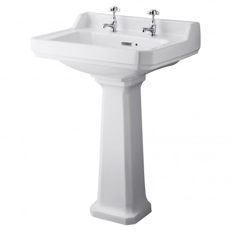 Richmond 600mm 2 Tap Hole Basin & Pedestal