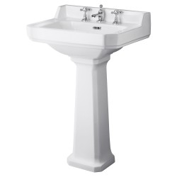 Richmond 595mm Basin with 3 Tap Holes and Comfort Height Pedestal