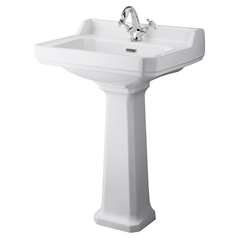 Richmond 595mm Basin with 1 Tap Hole and Comfort Height Pedestal Richmond 595mm Basin with 1 Tap Hole and Comfort Height Pedestal
