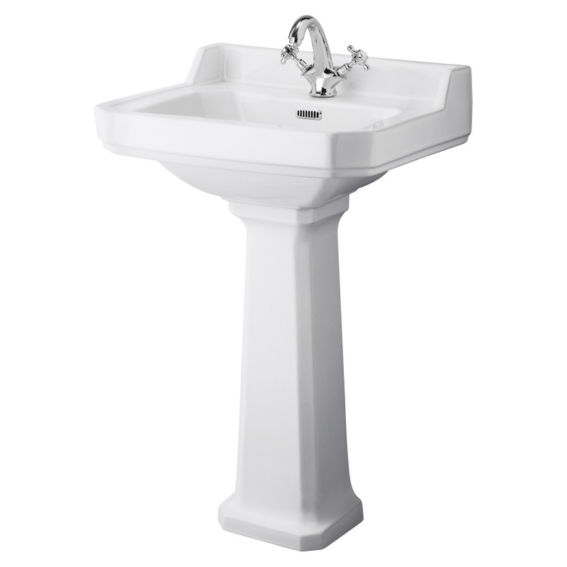 Richmond 560mm Basin with 1 Tap Hole and Comfort Height Pedestal Richmond 560mm Basin with 1 Tap Hole and Comfort Height Pedestal