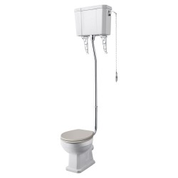 Comfort Height Toilet Pan , High Level Cistern & Flush Pipe Kit