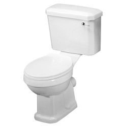 Carlton Close Coupled Toilet Pan with Cistern and Standard Toilet Seat