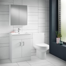 Harmony Semi Flush to Wall Toilet Pan and Cistern - Insitu