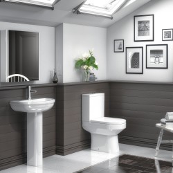 Harmony Semi Flush to Wall Toilet Pan and Cistern - Insitu