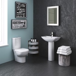 Knedlington Semi Flush to Wall Toilet Pan and Cistern