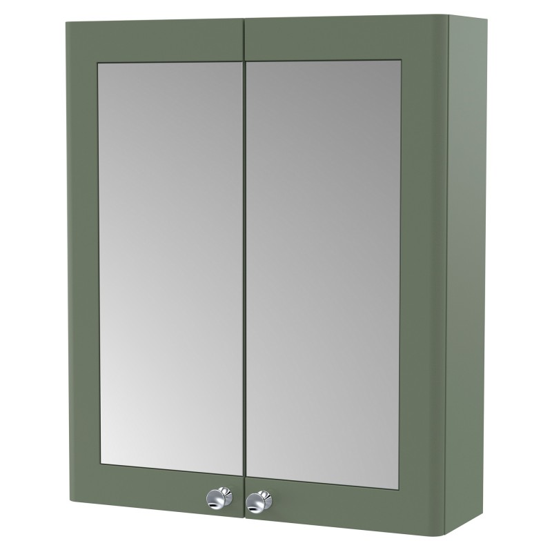Classique 600mm 2 Door Mirrored Bathroom Cabinet - Satin Green Classique 600mm 2 Door Mirrored Bathroom Cabinet - Satin Green