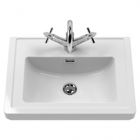 Classique 500mm Freestanding 2 Door Vanity Unit with 1 Tap Hole Basin - Satin Grey