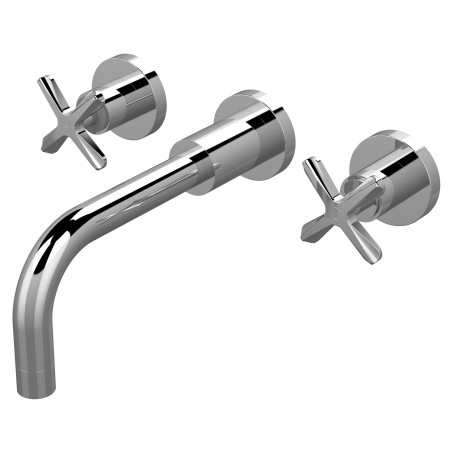 Aztec Wall Mount 3 Tap Hole Basin Mixer - Chrome