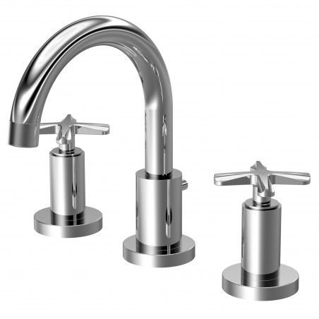 Aztec Deck Mount 3 Tap Hole Basin Mixer - Chrome