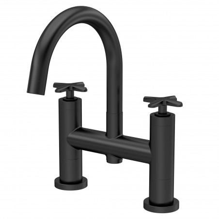 Aztec Deck Mount Bath Filler - Matt Black