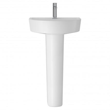 Luna 520mm Basin with 1 Tap Hole and Full Pedestal