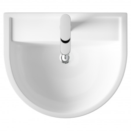 Luna 520mm Basin with 1 Tap Hole and Full Pedestal