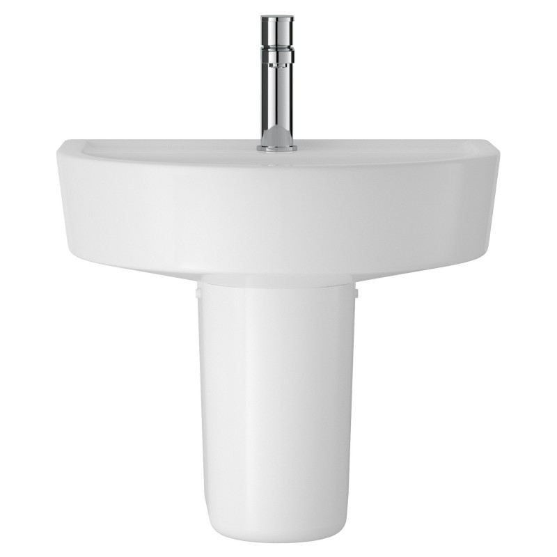 Luna 520mm Basin with 1 Tap Hole and Semi Pedestal Luna 520mm Basin with 1 Tap Hole and Semi Pedestal