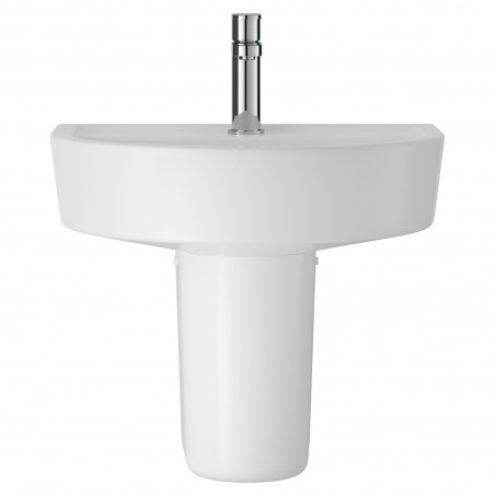 Luna 520mm Basin with 1 Tap Hole and Semi Pedestal