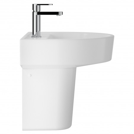 Luna 520mm Basin with 1 Tap Hole and Semi Pedestal