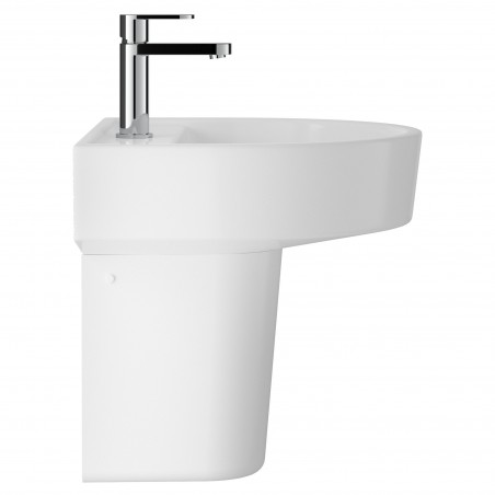 Luna 520mm Basin with 1 Tap Hole and Semi Pedestal