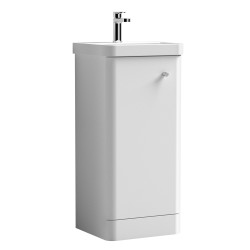 Core 400mm Freestanding 1 Door Vanity Unit & Basin - Gloss White