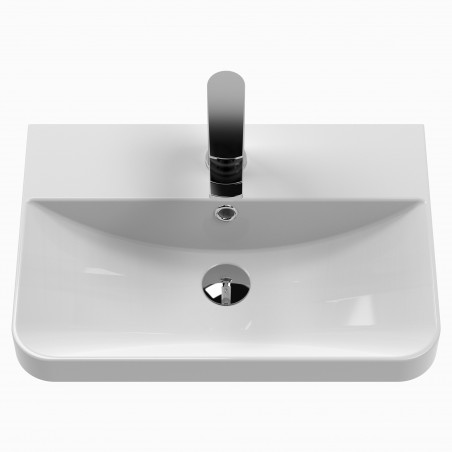 Core 500mm Wall Hung 2 Door Vanity Unit & Basin - Gloss White