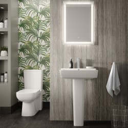 Arlo Close Coupled Toilet Pan, Cistern and Soft Close Toilet Seat - Insitu