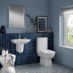 Ambrose Compact Semi Flush to Wall Toilet Pan and Cistern