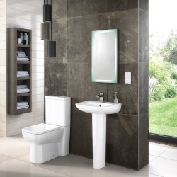 Ambrose Compact Semi Flush to Wall Toilet Pan and Cistern - Insitu