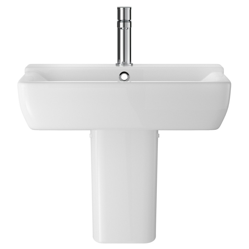 Arlo 550mm Basin with 1 Tap Hole and Semi Pedestal Arlo 550mm Basin with 1 Tap Hole and Semi Pedestal