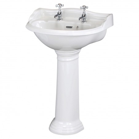 Chancery 500mm 2 Tap Hole Basin & Pedestal