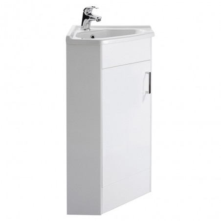 Gloss White Corner Cabinet & Basin