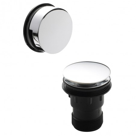 Inset Bath Push Button Waste - Chrome