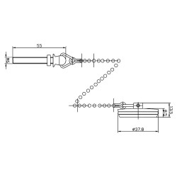 Basin Plug & Chain - Technical Drawing