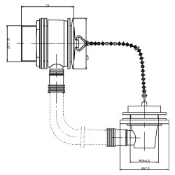 Bath Waste & Overflow - Technical Drawing