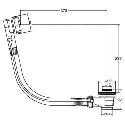 Pop Up Bath Waste - Technical Drawing
