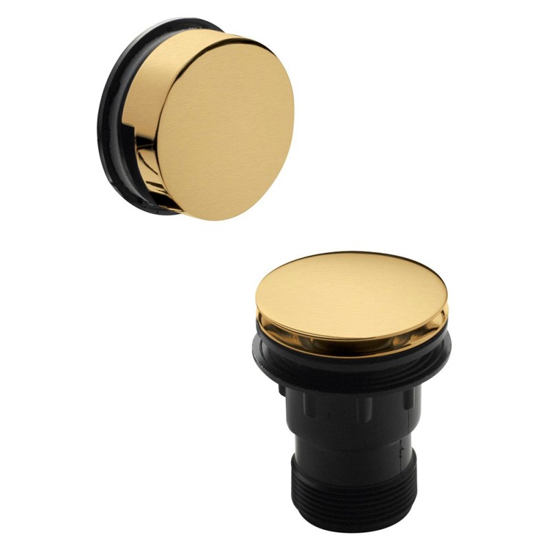 Brushed Brass Easyclean Sprung Plug Bath Waste