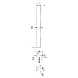 Chrome Pipes & Collar Kit - Technical Drawing