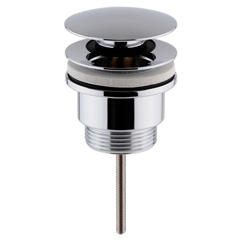 Chrome Universal Push Button Basin Waste for Slotted & Un-Slotted Bains