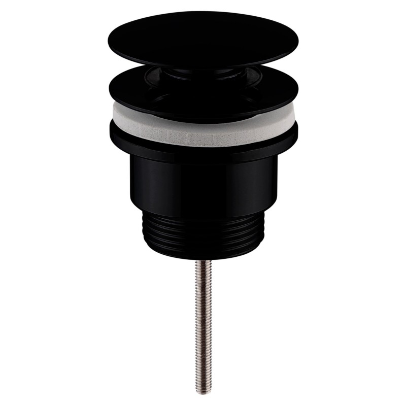 Matt Black Universal Push Button Basin Waste for Slotted & Un-Slotted Bains
