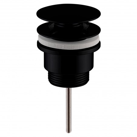 Matt Black Universal Push Button Basin Waste for Slotted & Un-Slotted Bains