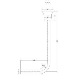 Traditional Chrome Low Level Toilet Flush Pipe Pack - Technical Drawing