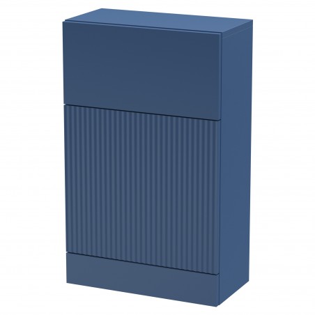 Fluted 500mm WC Unit - Satin Blue