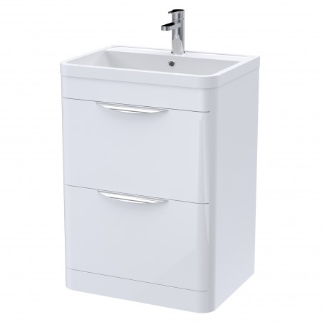 Parade 600mm Freestanding Cabinet & Basin - Gloss White