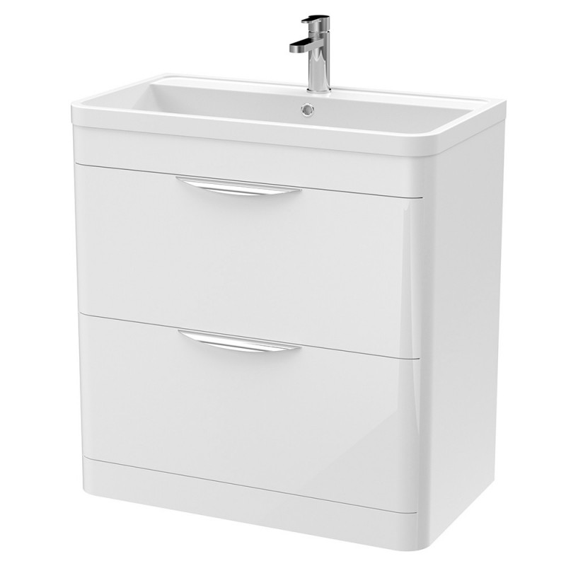 Parade 800mm Freestanding Cabinet & Basin - Gloss White