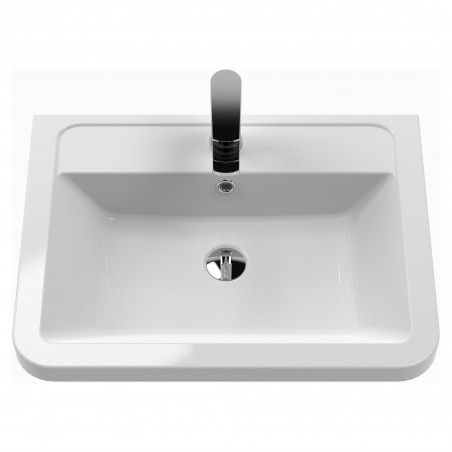 Parade 800mm Wall Hung Cabinet & Ceramic Basin - Gloss White