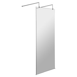 800mm Wetroom Screen with Chrome Support Arms and H Feet