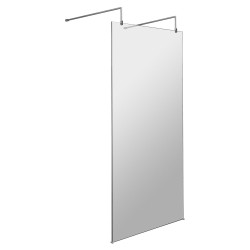 900mm Wetroom Screen with Chrome Support Arms and H Feet