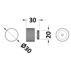 Knurled Knob Handle - Technical Drawing