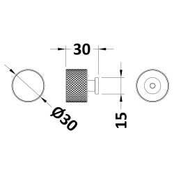 Knurled Knob Handle - Technical Drawing
