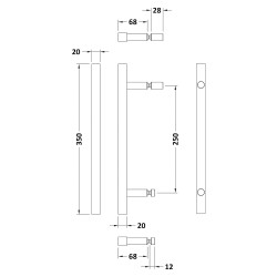 Matrix Chrome Shower Handle - Technical Drawing